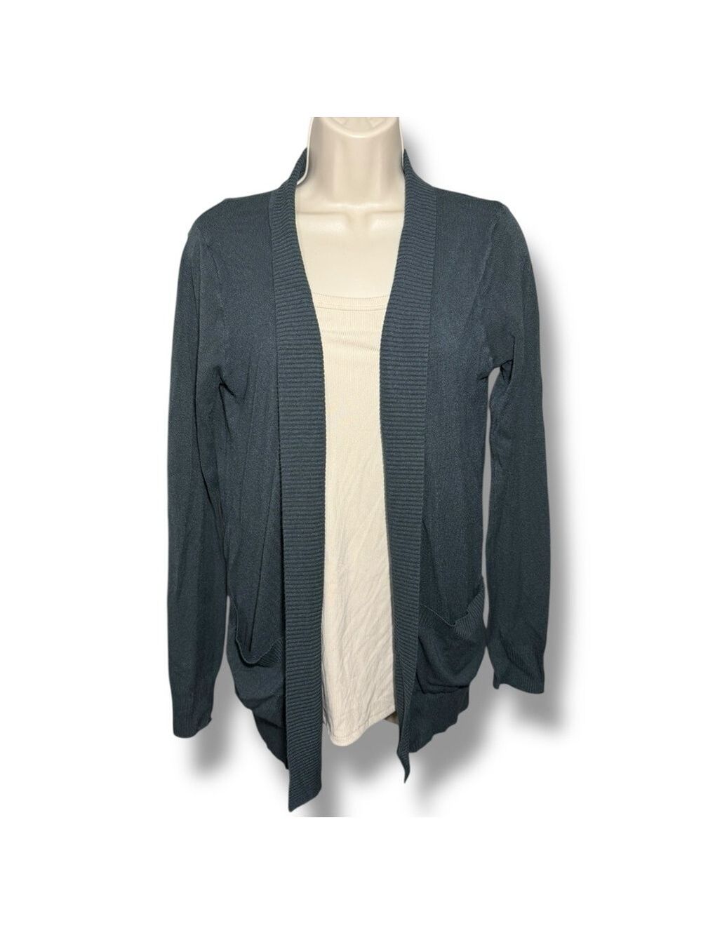 Beceel Women's Open Front Cardigan Sweater Teal Size Large